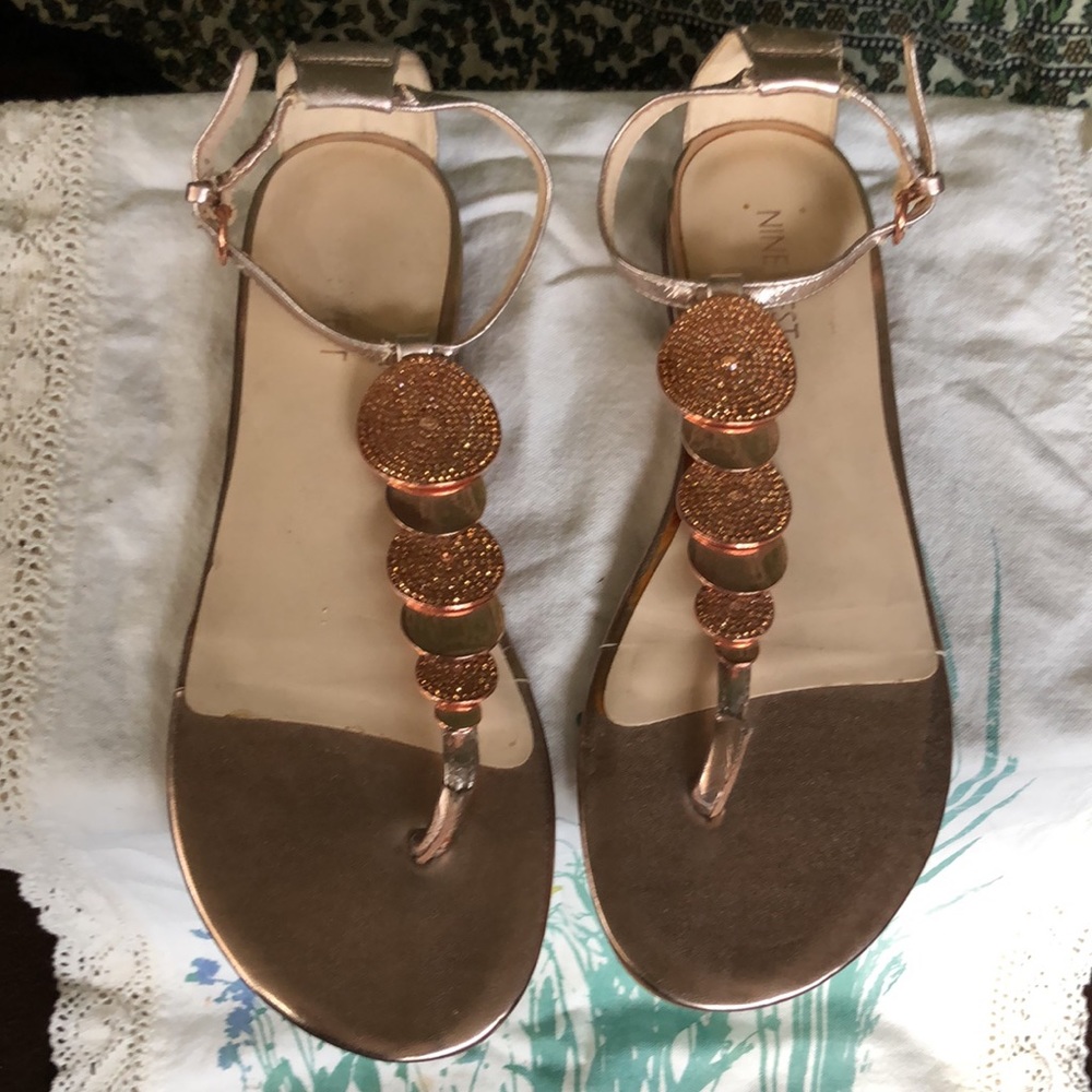Rose gold fancy sandals